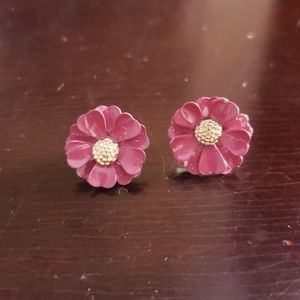 Cranberry flower earrings